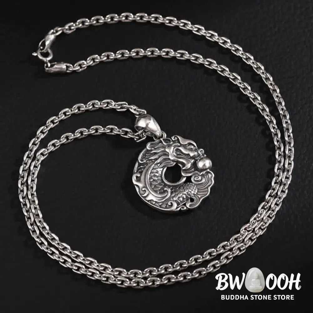 Buddha Stones Koi Fish Dragon Peace Buckle Wealth Necklace Pendant - BWOOOH - Koi Fish Dragon - Necklaces &amp; Pendants