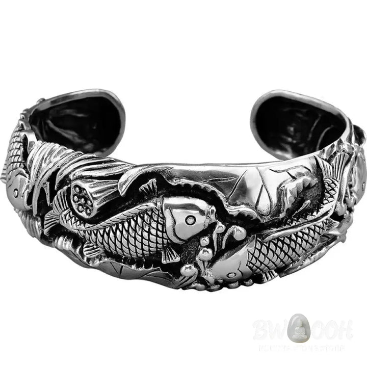 BWOOOH BWOOOH Koi Fish Lotus Luck Wealth Bracelet Bangle - Koi Fish(Luck*Prosperity) - Bracelet Bangle