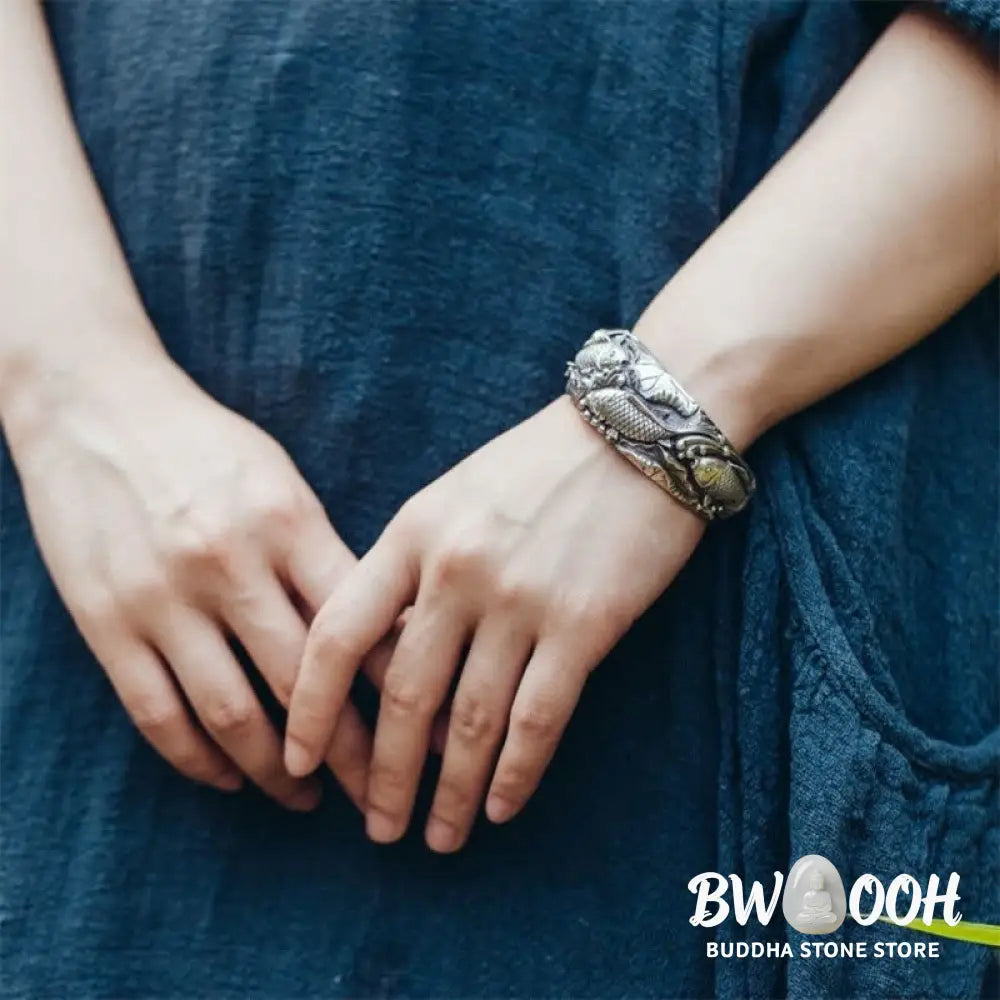BWOOOH BWOOOH Koi Fish Lotus Luck Wealth Bracelet Bangle - Koi Fish(Luck*Prosperity) - Bracelet Bangle