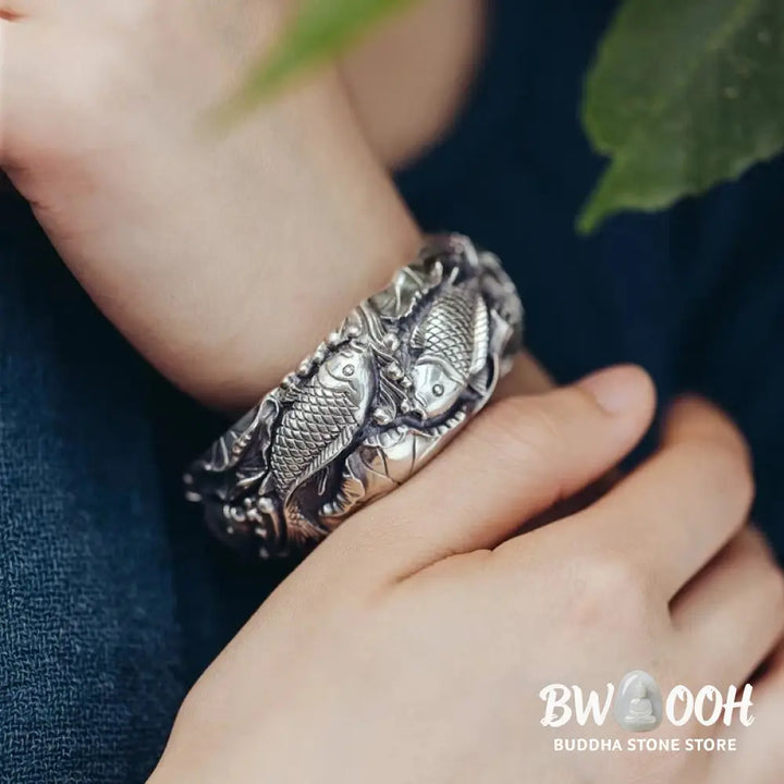 BWOOOH BWOOOH Koi Fish Lotus Luck Wealth Bracelet Bangle - Koi Fish(Luck*Prosperity) - Bracelet Bangle