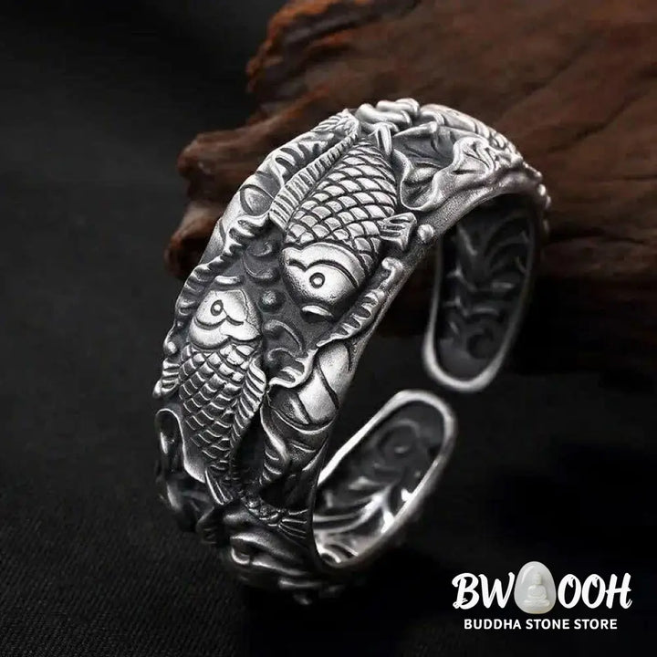 BWOOOH BWOOOH Koi Fish Lotus Luck Wealth Bracelet Bangle - Koi Fish(Luck*Prosperity) - Bracelet Bangle