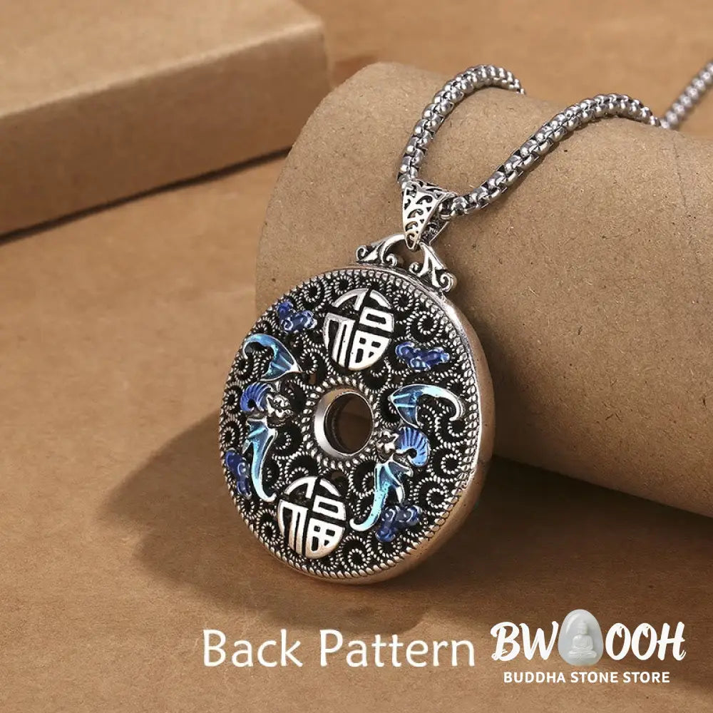 Buddha Stones Koi Fish Lotus Peace Buckle Fu Character Wealth Luck Necklace Pendant - BWOOOH - Necklaces &amp; Pendants
