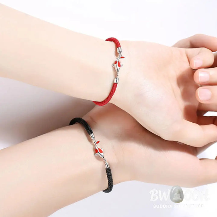 Buddha Stones Koi Fish Luck Wealth Braided Chain Couple Bracelet - BWOOOH - Bracelet