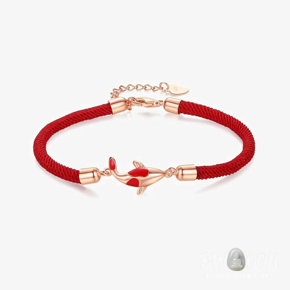 Buddha Stones Koi Fish Luck Wealth Braided Chain Couple Bracelet - BWOOOH - Bracelet