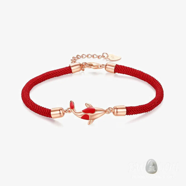 Buddha Stones Koi Fish Luck Wealth Braided Chain Couple Bracelet - BWOOOH - Bracelet