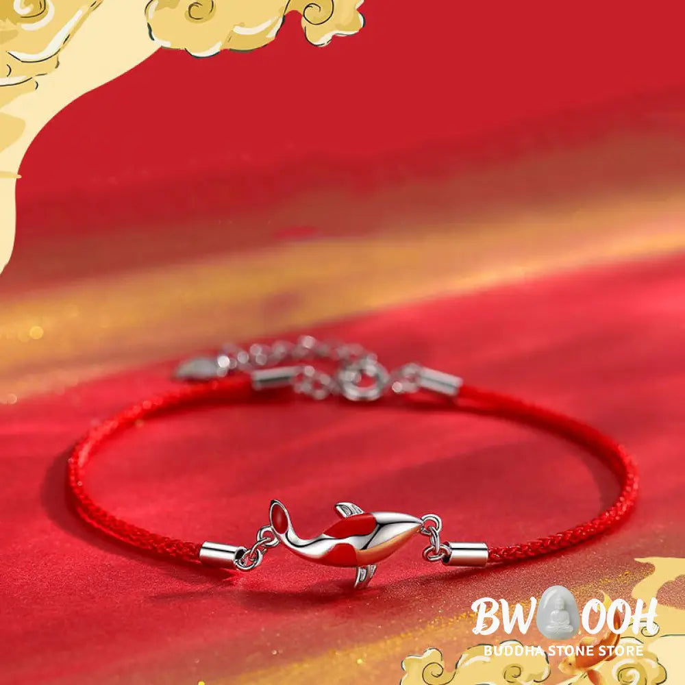 Buddha Stones Koi Fish Luck Wealth Braided Chain Couple Bracelet - BWOOOH - Bracelet