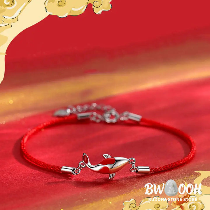 Buddha Stones Koi Fish Luck Wealth Braided Chain Couple Bracelet - BWOOOH - Bracelet