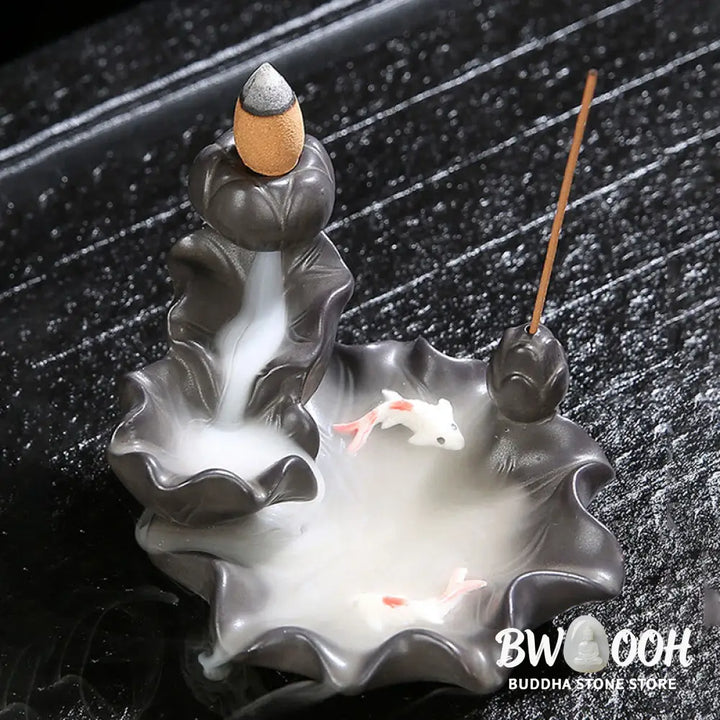 BWOOOH Koi Fish Lucky Incense Burner Decoration - Koi Fish - Incense Burner
