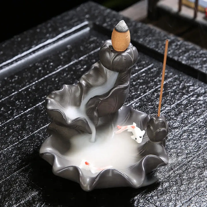 BWOOOH Koi Fish Lucky Incense Burner Decoration - Koi Fish - Incense Burner