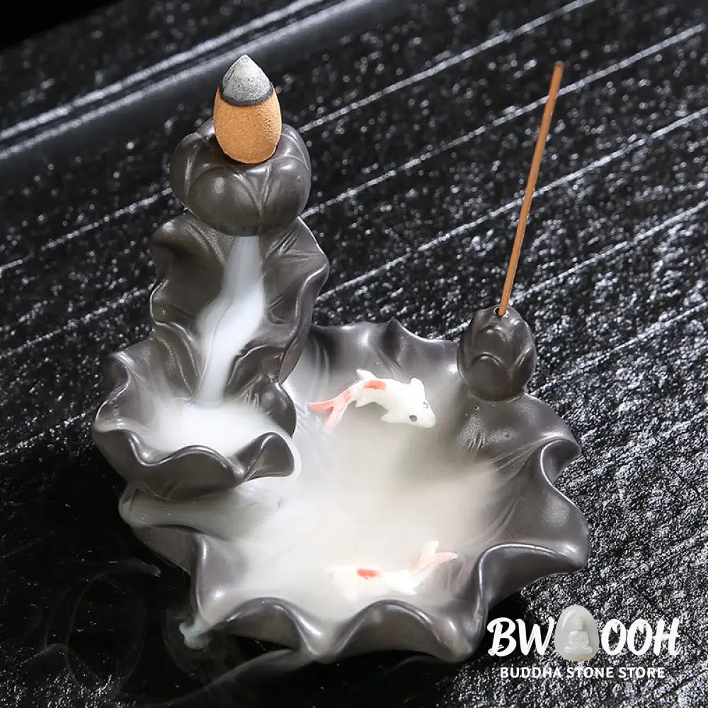BWOOOH Koi Fish Lucky Incense Burner Decoration - Koi Fish - Incense Burner