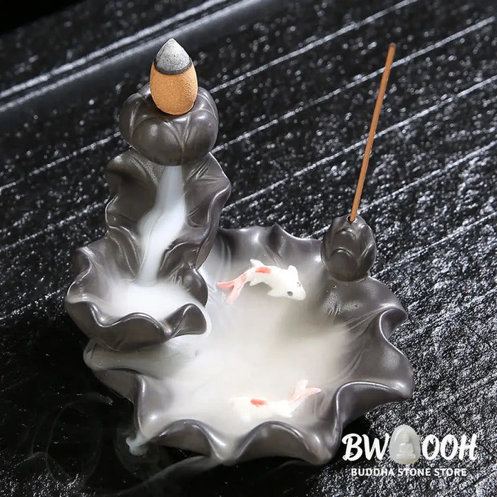 BWOOOH Koi Fish Lucky Incense Burner Decoration - Koi Fish - Incense Burner