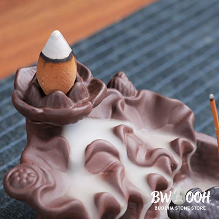 BWOOOH ceramic incense burner - Koi Fish Ox Purple Clay Ceramic Inc