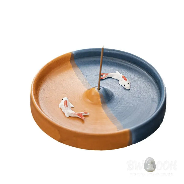 BWOOOH ceramic incense burner - Koi Fish Pattern Spiritual Healing 