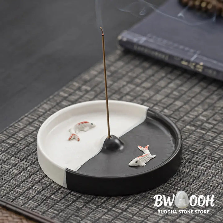 BWOOOH ceramic incense burner - Koi Fish Pattern Spiritual Healing 