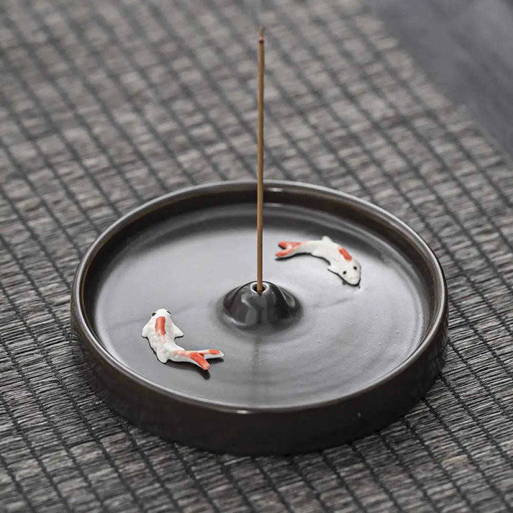 BWOOOH ceramic incense burner - Koi Fish Pattern Spiritual Healing 