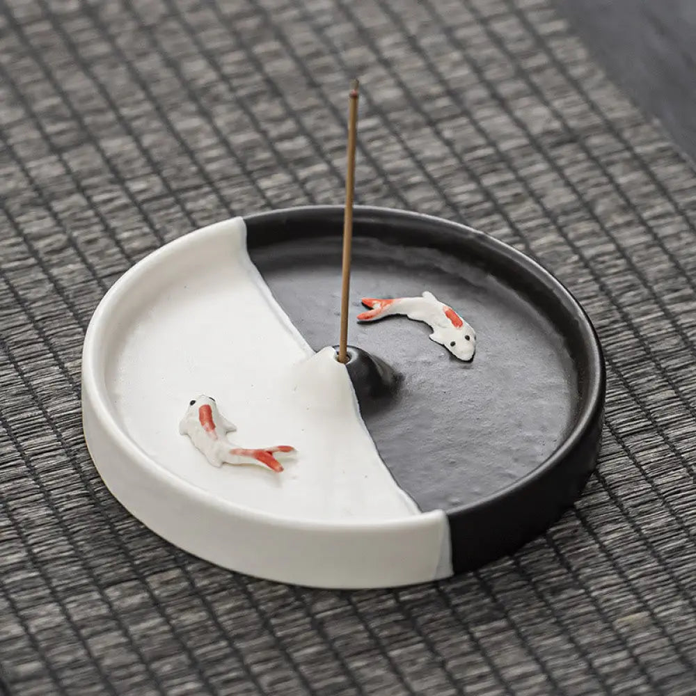 BWOOOH ceramic incense burner - Koi Fish Pattern Spiritual Healing 
