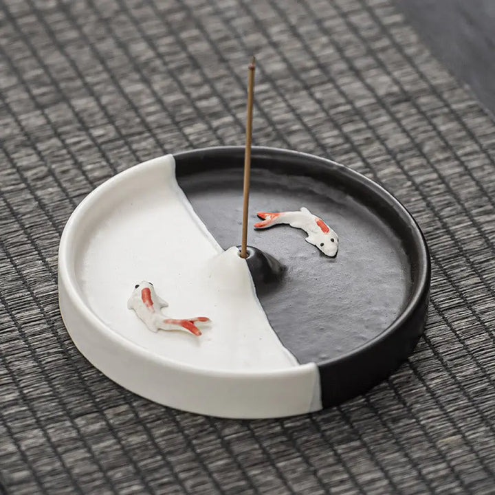BWOOOH ceramic incense burner - Koi Fish Pattern Spiritual Healing 
