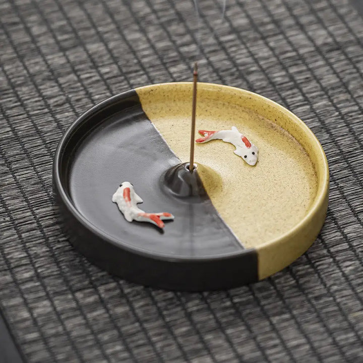 BWOOOH ceramic incense burner - Koi Fish Pattern Spiritual Healing 