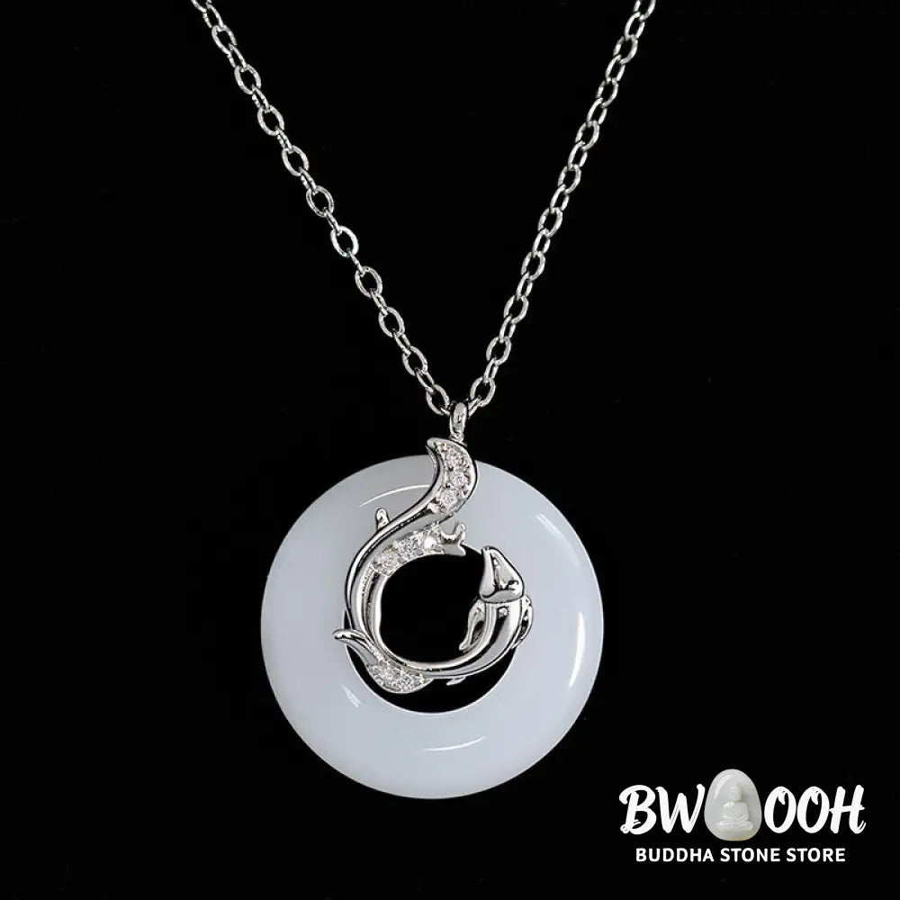 Buddha Stones Koi Fish Peace Buckle Auspicious Necklace Pendant - BWOOOH - Koi Fish Peace Buckle - Necklaces &amp; Pendants