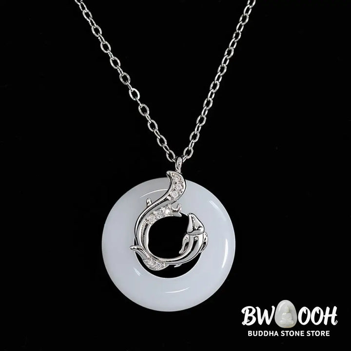 Buddha Stones Koi Fish Peace Buckle Auspicious Necklace Pendant - BWOOOH - Koi Fish Peace Buckle - Necklaces &amp; Pendants