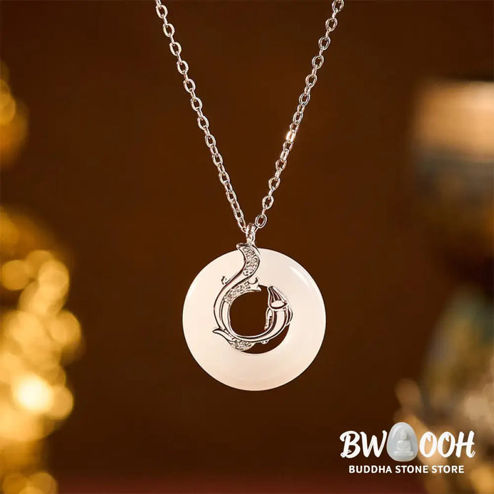 Buddha Stones Koi Fish Peace Buckle Auspicious Necklace Pendant - BWOOOH - Koi Fish Peace Buckle - Necklaces &amp; Pendants