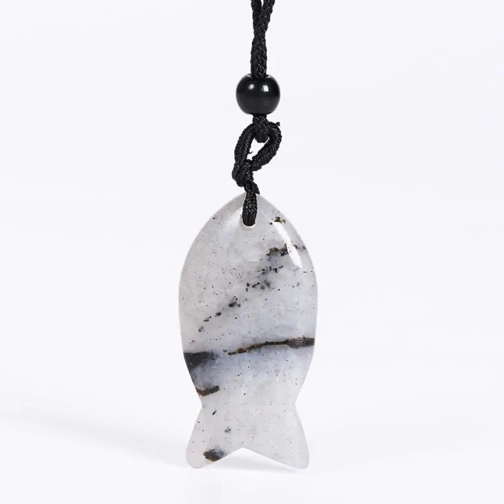 Buddha Stones Koi Fish Pink Crystal Indian Agate Amethyst Topaz Red Jasper Success Warmth Necklace Pendant - BWOOOH