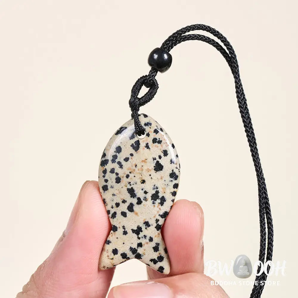 Buddha Stones Koi Fish Pink Crystal Indian Agate Amethyst Topaz Red Jasper Success Warmth Necklace Pendant - BWOOOH