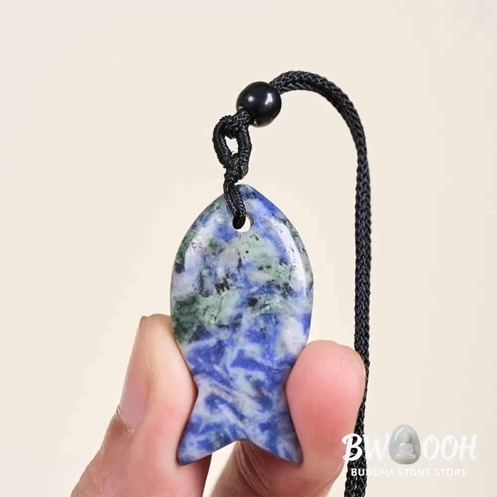 Buddha Stones Koi Fish Pink Crystal Indian Agate Amethyst Topaz Red Jasper Success Warmth Necklace Pendant - BWOOOH