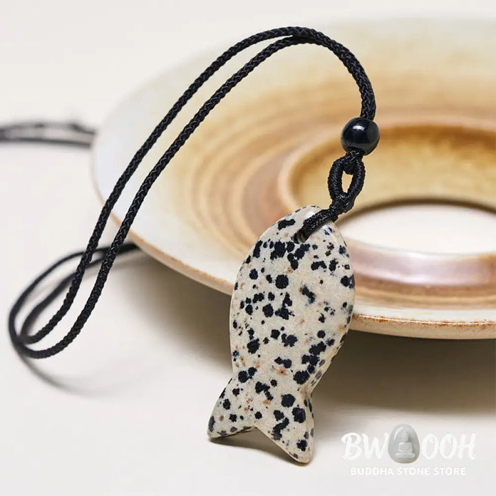 Buddha Stones Koi Fish Pink Crystal Indian Agate Amethyst Topaz Red Jasper Success Warmth Necklace Pendant - BWOOOH
