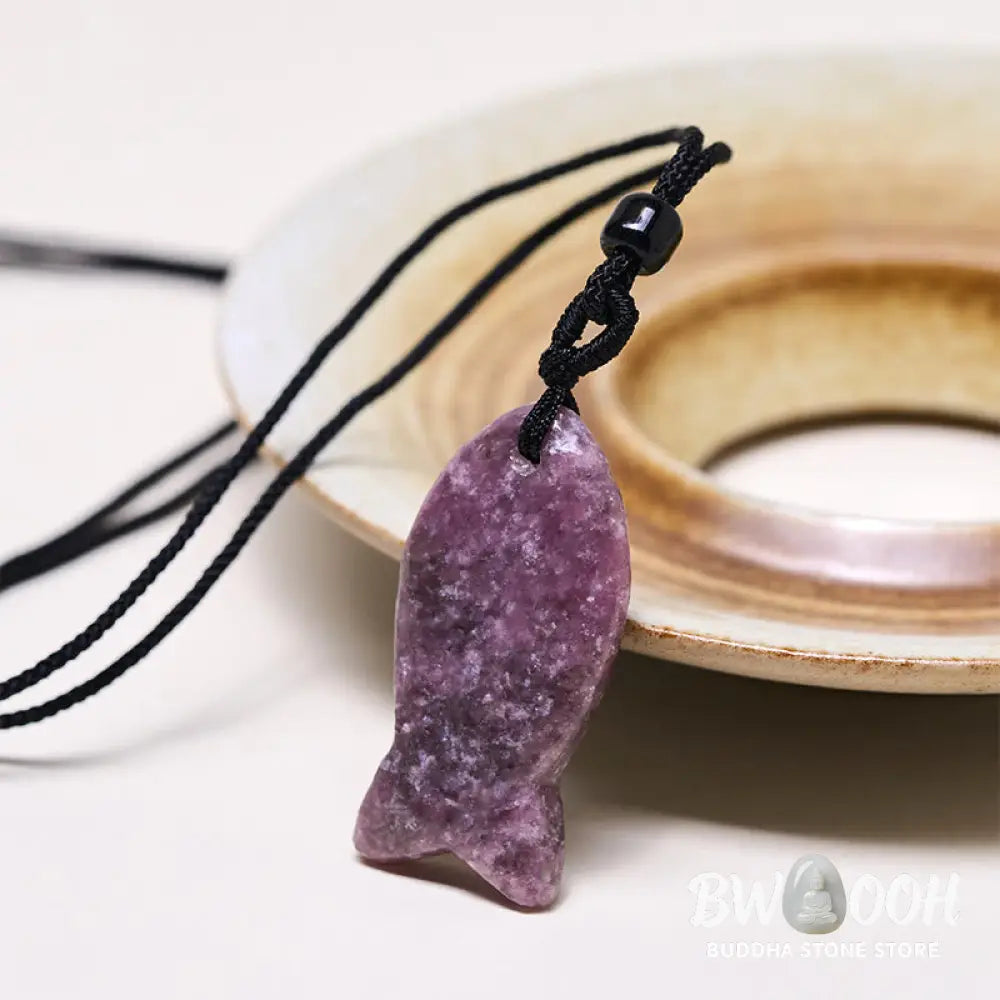 Buddha Stones Koi Fish Pink Crystal Indian Agate Amethyst Topaz Red Jasper Success Warmth Necklace Pendant - BWOOOH