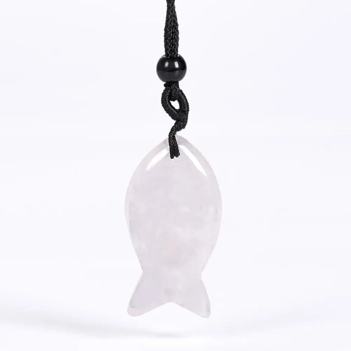 Buddha Stones Koi Fish Pink Crystal Indian Agate Amethyst Topaz Red Jasper Success Warmth Necklace Pendant - BWOOOH