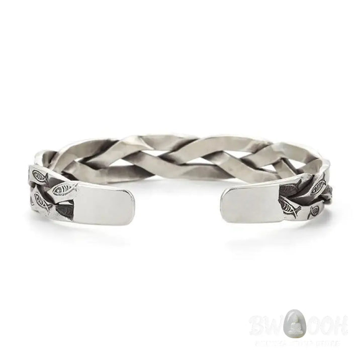 Buddha Stones Koi Fish Twisted Design Luck Wealth Cuff Bracelet Bangle - Koi Fish(Luck♥Prosperity) - Bracelet Bangle