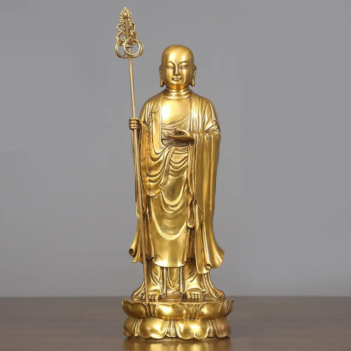 BWOOOH copper Bodhisattva statue - Ksitigarbha Bodhisattva Figurine Co