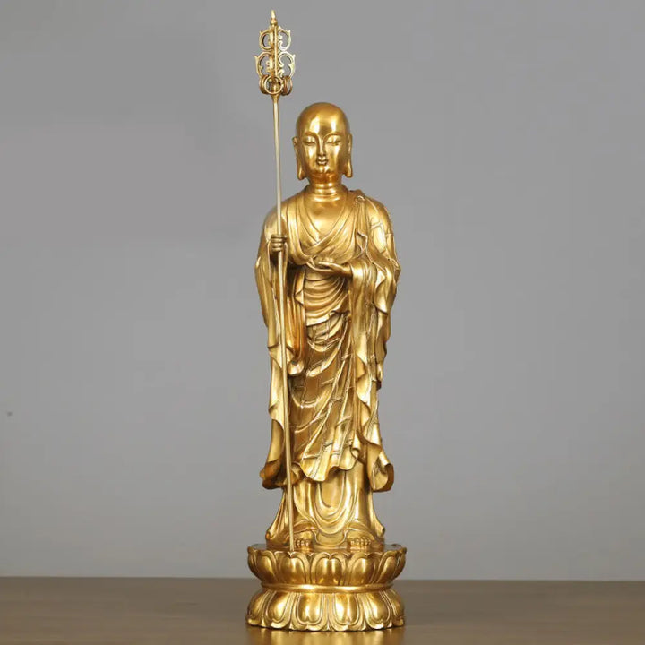 BWOOOH copper Bodhisattva statue - Ksitigarbha Bodhisattva Figurine Co