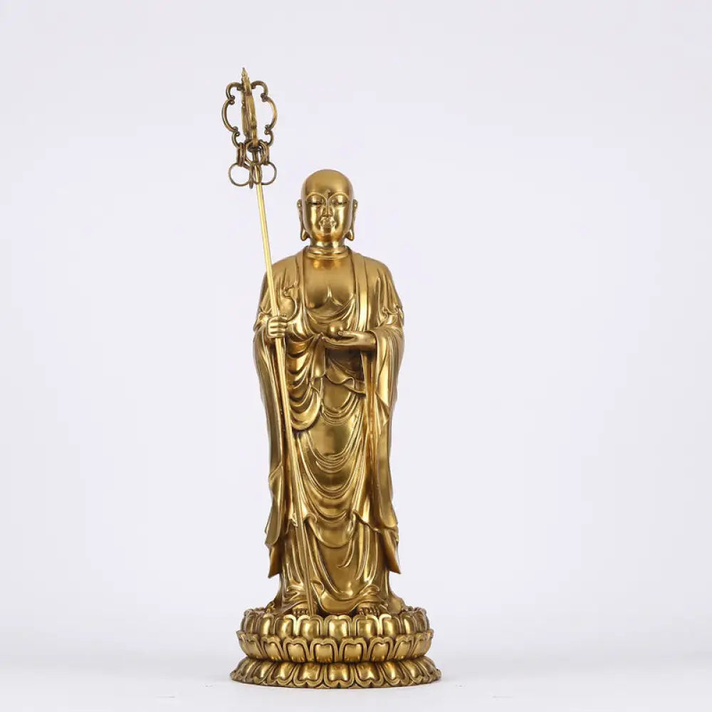 BWOOOH copper Bodhisattva statue - Ksitigarbha Bodhisattva Figurine Co