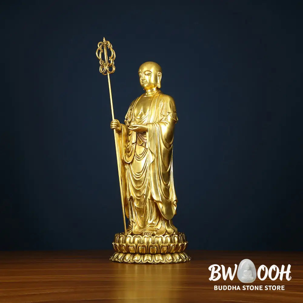 BWOOOH copper Bodhisattva statue - Ksitigarbha Bodhisattva Figurine Co