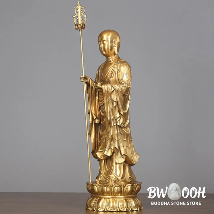 BWOOOH copper Bodhisattva statue - Ksitigarbha Bodhisattva Figurine Co