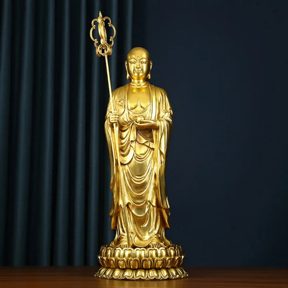 BWOOOH copper Bodhisattva statue - Ksitigarbha Bodhisattva Figurine Co