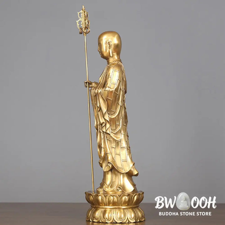 BWOOOH copper Bodhisattva statue - Ksitigarbha Bodhisattva Figurine Co
