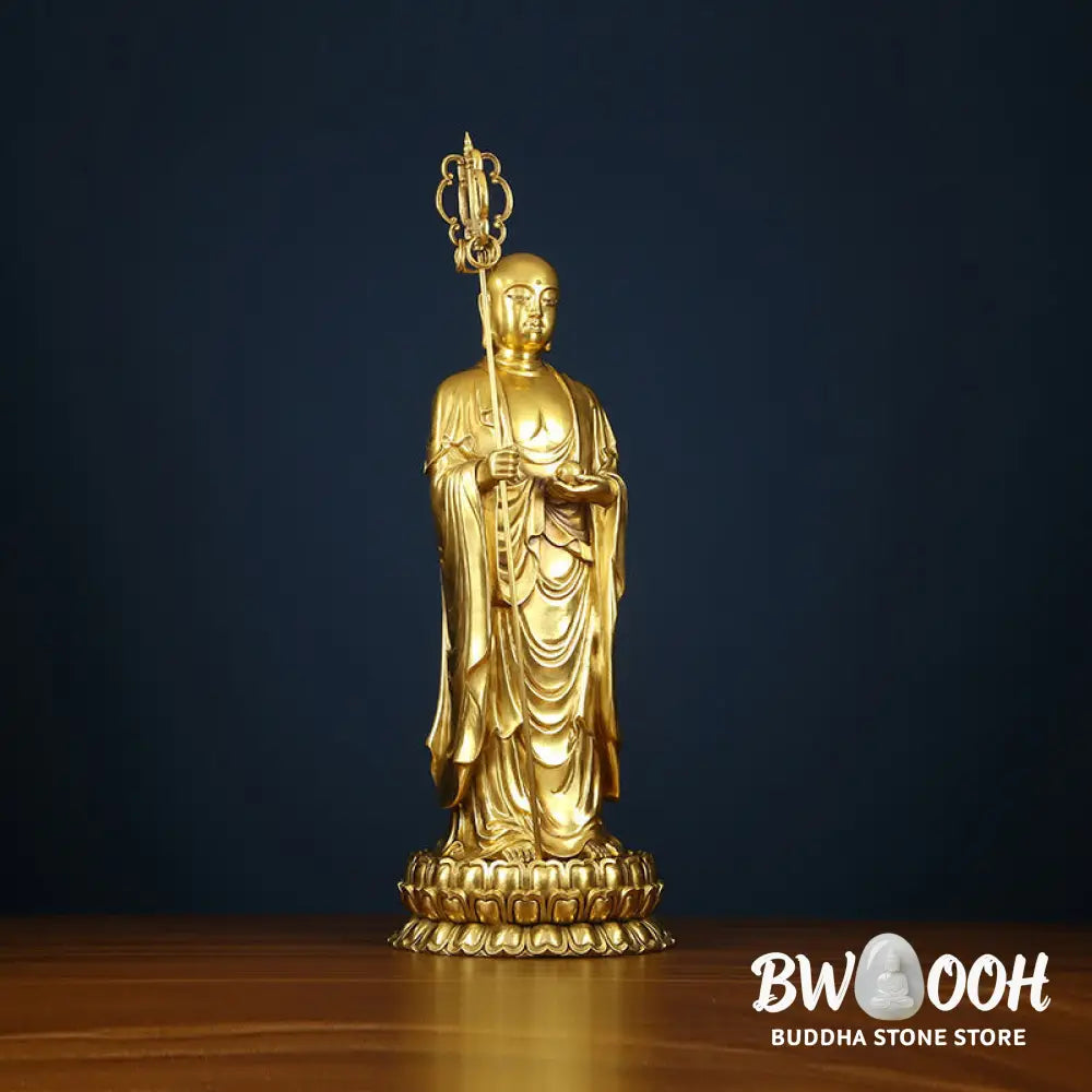 BWOOOH copper Bodhisattva statue - Ksitigarbha Bodhisattva Figurine Co
