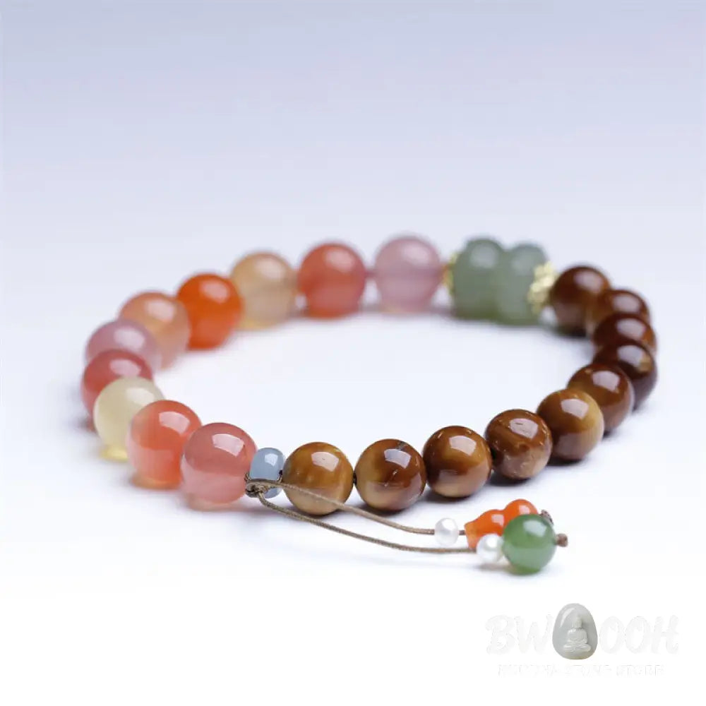 Buddha Stones Kuka Seed Yanyuan Agate Hetian Jade Wealth Protection Bracelet - BWOOOH - Kuka Seed&amp;Yanyuan Agate(Wrist