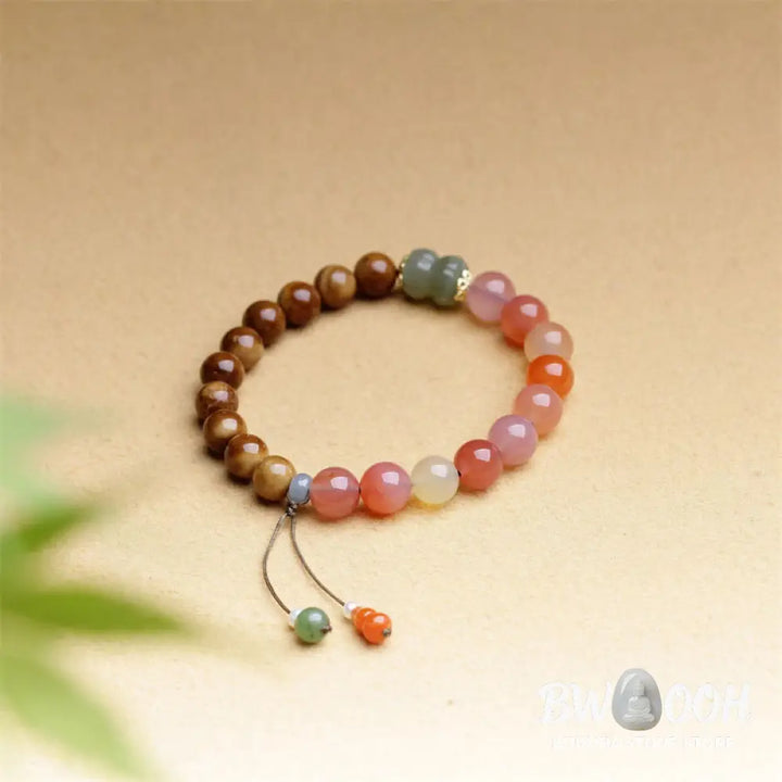Buddha Stones Kuka Seed Yanyuan Agate Hetian Jade Wealth Protection Bracelet - BWOOOH - Kuka Seed&amp;Yanyuan Agate(Wrist