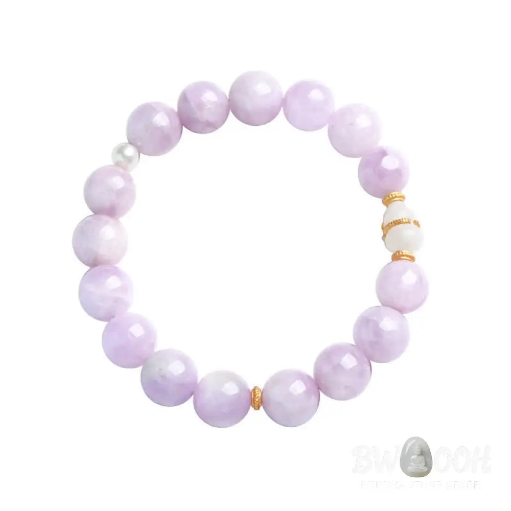 Buddha Stones Kunzite Hetian White Jade Gourd Love Spiritual Growth Bracelet - BWOOOH - Kunzite (Love ♥ Positive)
