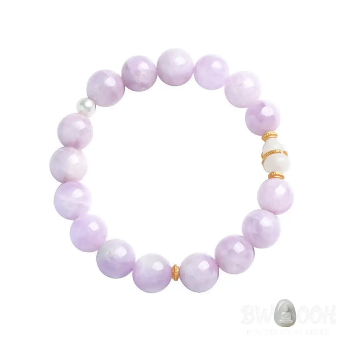 Buddha Stones Kunzite Hetian White Jade Gourd Love Spiritual Growth Bracelet - BWOOOH - Kunzite (Love ♥ Positive)