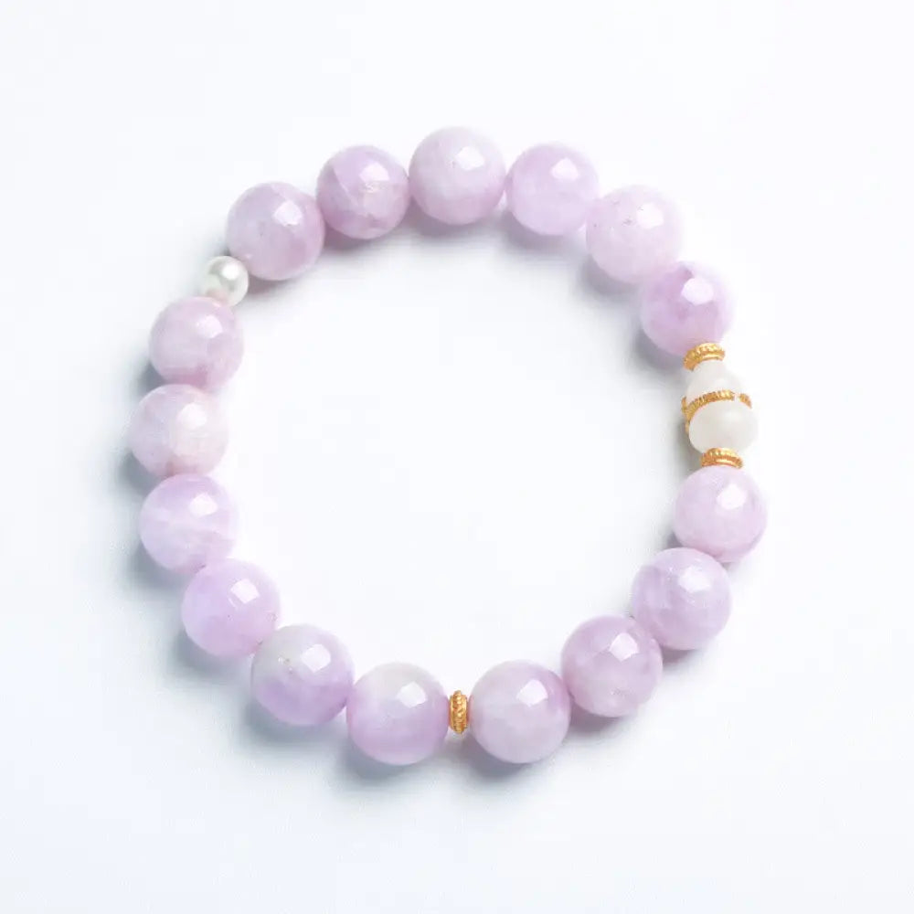 BWOOOH Kunzite Hetian White Jade Gourd Love Spiritual Growth Bracelet - BWOOOH - Kunzite (Love ♥ Positive)