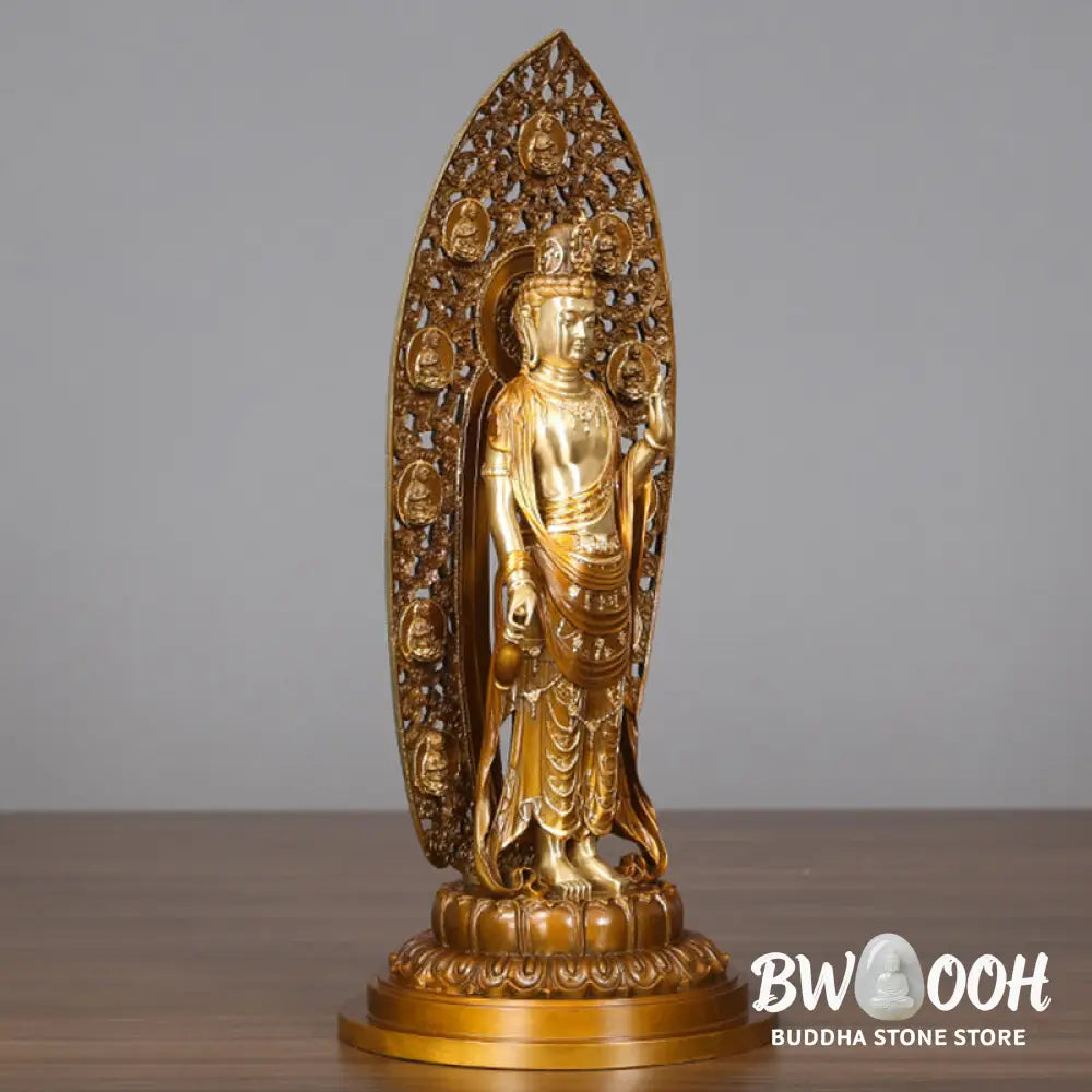BWOOOH copper Kwan Yin statue - Kwan Yin Avalokitesvara Aura Harmon