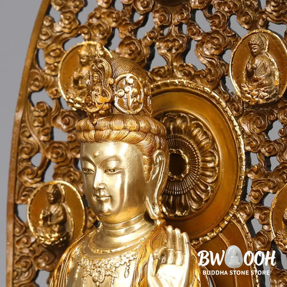 BWOOOH copper Kwan Yin statue - Kwan Yin Avalokitesvara Aura Harmon