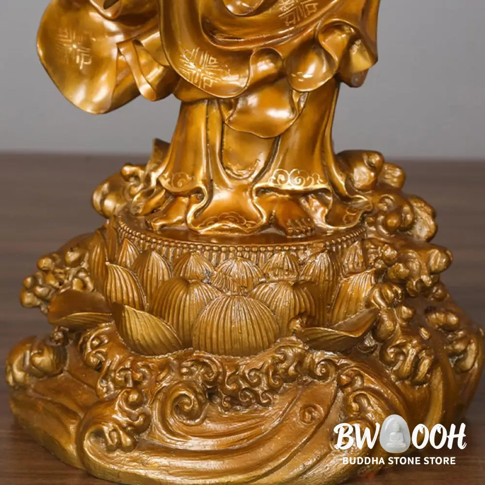 BWOOOH copper Kwan Yin statue - Kwan Yin Avalokitesvara Holding A V