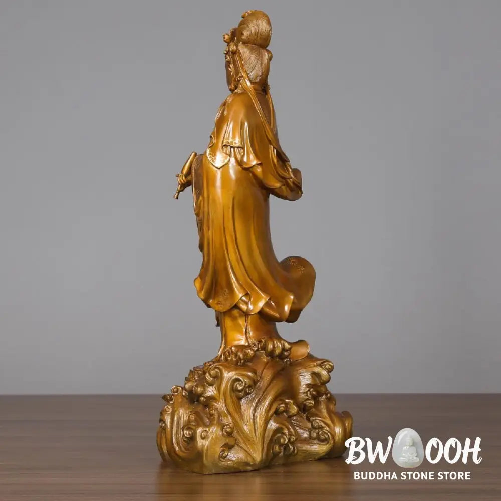 BWOOOH copper Kwan Yin statue - Kwan Yin Avalokitesvara Holding A V