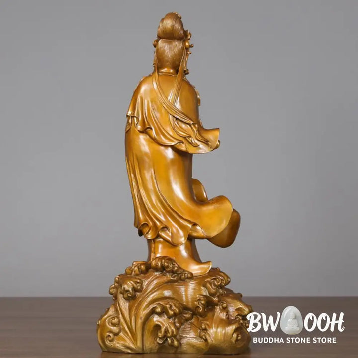 BWOOOH copper Kwan Yin statue - Kwan Yin Avalokitesvara Holding A V
